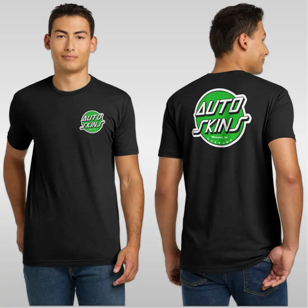 Auto Skins Customs — The Full Circle Vibe Tee (Lime Lines Logo)